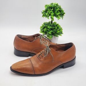 ◇◇ Saks Fifth Avenue Mens Leather Oxford Cap Toe Shoes Size 10.5